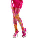 Collant style hippie rose et multicolore
