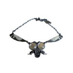 Collier gothique cha�ne mouche argent�e