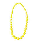 Collier grosses perles jaunes adulte
