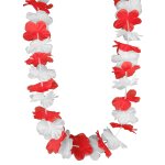 Collier hawa supporter rouge et blanc adulte