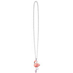 Collier en mtal flamant rose adulte