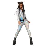 Combinaison holographique brillante femme