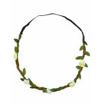Couronne de fleurs blanches lastique adulte