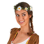 Couronne de fleurs pquerettes blanches adulte