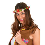 Couronne de fleurs pquerettes rouges adulte