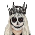Couronne reine malveillante latex argente adulte