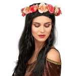 Couronne de roses et fleurs blanches adulte