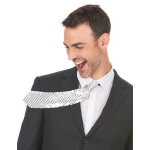 Cravate argente avec sequins adulte