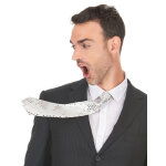 Cravate blanche  sequins adulte