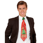 Cravate  paillettes rouges merry christmas