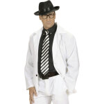 Cravate raye noire et blanche adulte