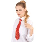 Cravate rouge  sequins adulte