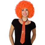 Cravate  sequins orange adulte