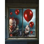 Dcorations pour fentre clown terrifiant 30 x 40 cm