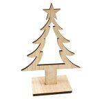 Dcoration sapin de nol en bois 25 cm