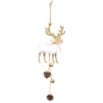 D�coration � suspendre en bois joli renne 28 cm