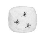 Dcoration toile d'araigne blanche avec araignes 20 g halloween