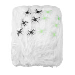 Dcoration toile d'araigne blanche avec araignes 500 g halloween