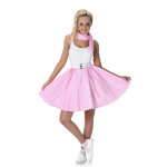 Dguisement annes 50 rose clair  pois femme