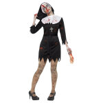 Dguisement bonne soeur zombie noire femme