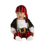 Dguisement capitaine des pirates noir et rouge bb
