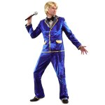 Dguisement chanteur disco bleu homme