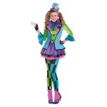 Dguisement chapelier fou multicolore adolescent