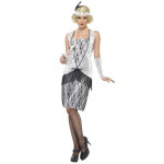 Dguisement charleston argent  dentelle femme