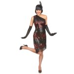 Dguisement charleston femme noir et rouge