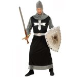 Dguisement chevalier mdival noir et argent homme