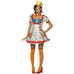 D�guisement clown blanc � pois femme