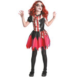 Dguisement clown ensanglant rouge et noir fille
