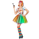 Dguisement clown peinture multicolore femme