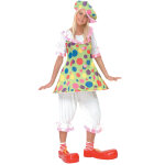 Dguisement clown  pois colors femme