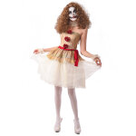 Dguisement clown terrifiant beige femme