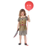 Dguisement clown terrifiant gris fille