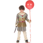 Dguisement clown terrifiant gris garon
