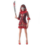 Dguisement clown terrifiant rouge femme