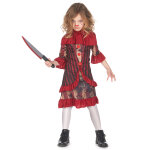 Dguisement clown terrifiant rouge fille