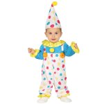 Dguisement combinaison clown  pois pastel bb