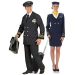 Dguisement de couple adulte pilote et htesse de l'air