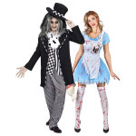 Dguisement de couple alice et chapelier fou gothique adulte