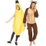 Dguisement de couple banane et singe adulte