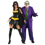 Dguisement de couple batgirl et joker adulte