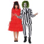 Dguisement de couple beetlejuice et marie rouge adulte