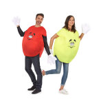 Dguisement de couple bonbon jaune et rouge adulte