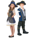 Dguisement de couple capitaines pirates chic enfants