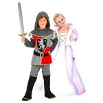 Dguisement de couple chevalier et princesse enfant