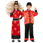 Dguisement de couple chinois rouge enfant