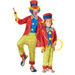 Dguisement de couple clown amusant pre et fils